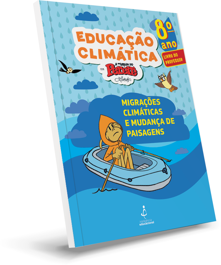 Capa do livro Migrações Climáticas + Livro Construindo um futuro + Guia Momentos com as Famílias